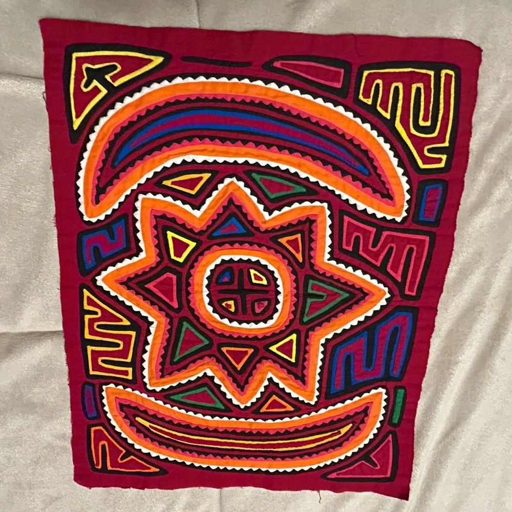 Vintage Kuna Mola Handsewn Reverse Applique Fabric Art